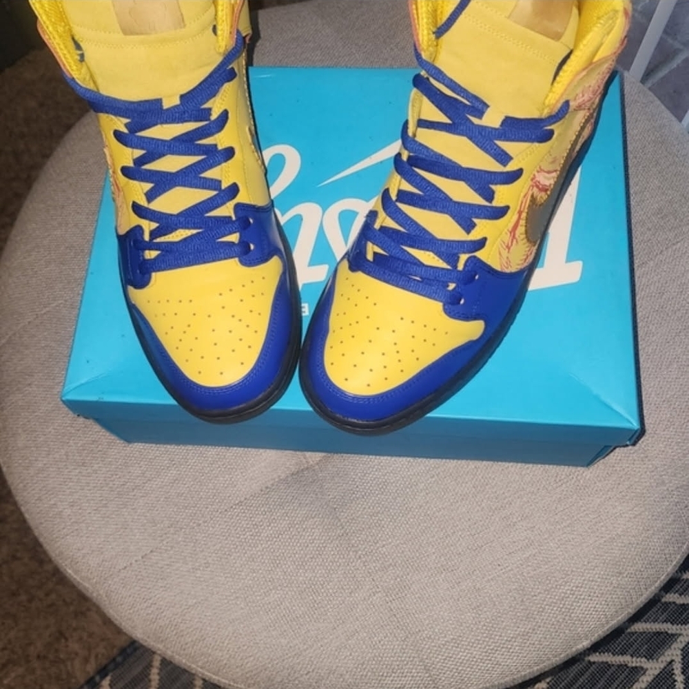 Nike Yellow & Blue High-Top Sneakers